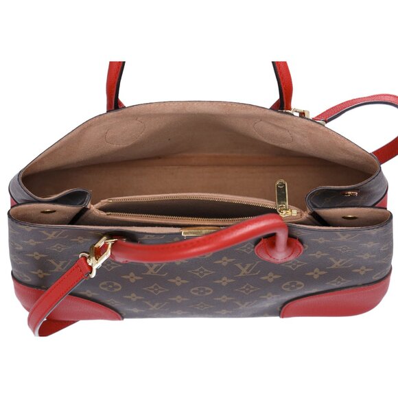 Louis Vuitton Flandrin Triple Compartment Satchel Monogram Brown Red M41596 - Picture 10 of 12